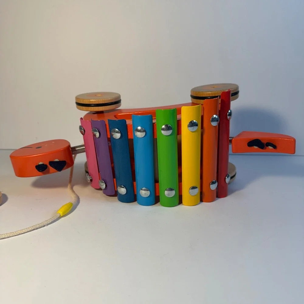 Classic World Dinosaur Xylophone Wooden Pull Along Musical Montessori Toy